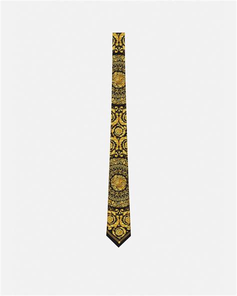 versace barocco silk tie navy|Versace Barocco Jacquard Silk Tie .